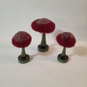 Needle Felted Mushrooms Set Of 3